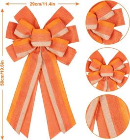 img 3 attached to 🍁 Whaline Large Fall Thanksgiving Wreath Bow - Multilayer Orange Stripe Decor for Indoor & Outdoor Autumn Decorations