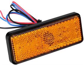 img 4 attached to Anauto Motorcycle 12V Reflector Light Universal Rectangle LED Rear Reflector Tail Brake Light Stop Lamp Turn Signal Light For Scooters ATVs Moped Bicycles Tricycles (Yellow)