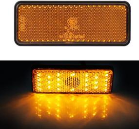 img 3 attached to Anauto Motorcycle 12V Reflector Light Universal Rectangle LED Rear Reflector Tail Brake Light Stop Lamp Turn Signal Light For Scooters ATVs Moped Bicycles Tricycles (Yellow)