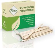 box of 500 disposable wooden 🌲 coffee stirrers - 5.5 inches stir sticks logo