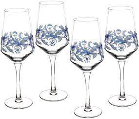 img 4 attached to 🍷 Set of 4 Spode Blue Italian Wine Glasses - Enhance Your Table Décor