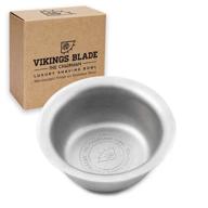 🪒 vikings blade 'the chairman' luxury shaving bowl: heavy stainless steel for optimal shaving experience (3" diameter, standard) logo