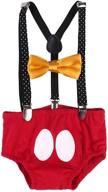 👶 adorable baby boys adjustable y back suspenders with pre-tied outfits for birthday cake smash & bloomers bowtie set logo