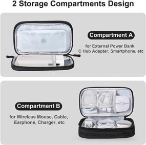 img 2 attached to 📱 Bevegekos Black Tech Organizer Travel Case: Waterproof Small Carrying Tech Kit for Electronics and Accessories