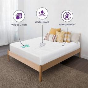 img 2 attached to 🛏️ Waterproof Zippered Queen Plastic Mattress Protector - Heavy Duty, Noiseless Encasement Cover by Blissford