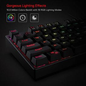 img 3 attached to Redragon Mechanical Keyboard Keys Linear Quiet Red