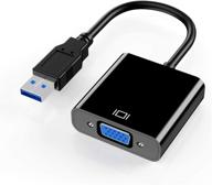 💻 адаптер usb к vga - мульти-дисплейный видеоконвертер для пк, ноутбука windows 7/8/8.1/10, настольного компьютера, монитора, проектора, жк-телевизора, chromebook - не требуется драйвер на cd (черный) логотип