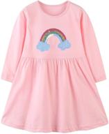 🌈 sparkling rainbow sequins toddler sleeve dresses - girls' dresses for eye-catching style logo