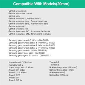 img 3 attached to Черно-красный заменяемый ремешок для Garmin Vivoactive 3 и Samsung Gear Sport R600/S2 Classic/R850 R830 R820 R810 R732 R600 R500 - Совместим с Shenray