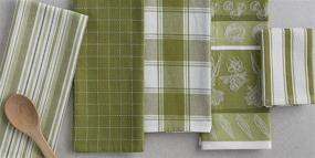 img 1 attached to DII Assorted Pattern Kitchen Dishtowels & Dishcloth Set, 18x28 Towels & 13x13 Dishcloth, in Parsley Green