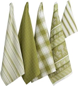 img 4 attached to DII Assorted Pattern Kitchen Dishtowels & Dishcloth Set, 18x28 Towels & 13x13 Dishcloth, in Parsley Green
