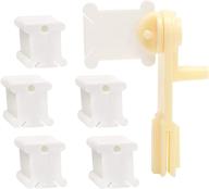 plastic floss bobbins set with bobbin winder - 100 pcs for diy craft, embroidery, cross stitch, sewing storage in white logo