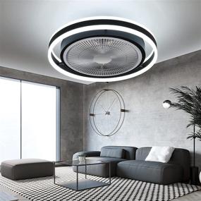 img 1 attached to 🔅 IYUNXI Modern Ceiling Fan with Lights: Dimmable Color, 3-Speeds, Remote Control, Flush Mount - Perfect for Bedroom and Living Room