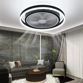 img 4 attached to 🔅 IYUNXI Modern Ceiling Fan with Lights: Dimmable Color, 3-Speeds, Remote Control, Flush Mount - Perfect for Bedroom and Living Room