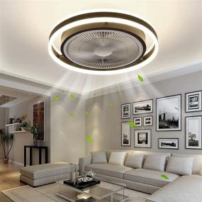 img 2 attached to 🔅 IYUNXI Modern Ceiling Fan with Lights: Dimmable Color, 3-Speeds, Remote Control, Flush Mount - Perfect for Bedroom and Living Room