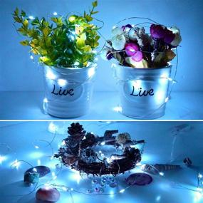 img 3 attached to 🔋 4 Pack 33FT 100 LED Fairy Lights Battery Operated with Remote, 8 Modes Waterproof Silver Wire Firefly String Lights for Bedroom, Christmas Party, Wedding, Garden, Home Decor (Cool White)