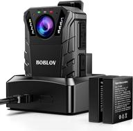 📷 boblov kj09 body camera - 1296p body wearable camera with 64gb sd card, ip66 waterproof, external lens support, simultaneous recording, two batteries, night vision (64gb) logo