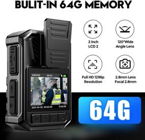 img 3 attached to 📷 BOBLOV KJ09 Body Camera - 1296P Body Wearable Camera with 64GB SD Card, IP66 Waterproof, External Lens Support, Simultaneous Recording, Two Batteries, Night Vision (64GB)