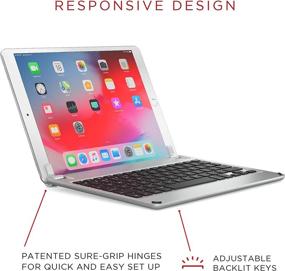 img 2 attached to Клавиатура Brydge 10.5 для iPad Air (2019) и iPad Pro 10.5-дюймовый – Алюминиевая Bluetooth 4.2 клавиатура с подсвечиваемыми клавишами, серебристого цвета.