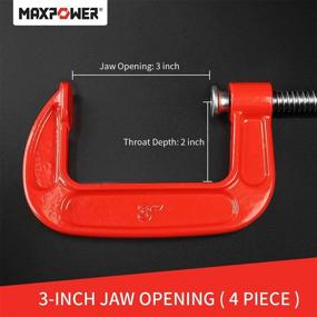 img 3 attached to 🔧 MAXPOWER 3 Inch Clamps Opening 4 Pieces: Ultimate Holding Power for Any Project