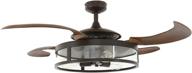 🌀 fanaway 48 inch classic retractable 4-blade 3-light ac ceiling fan in oil rubbed bronze and dark koa логотип