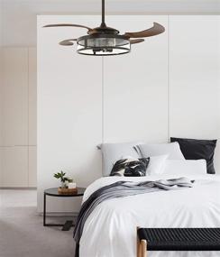 img 2 attached to 🌀 Fanaway 48 Inch Classic Retractable 4-Blade 3-Light AC Ceiling Fan in Oil Rubbed Bronze and Dark Koa