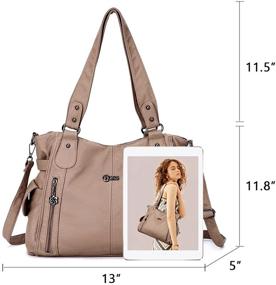 img 3 attached to Организуйте свои вещи с помощью стильных кожаных сумок-кошельков для женщин - сумка через плечо с множеством карманов и подходящим кошельком