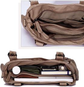 img 1 attached to Организуйте свои вещи с помощью стильных кожаных сумок-кошельков для женщин - сумка через плечо с множеством карманов и подходящим кошельком