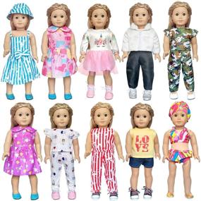 img 4 attached to 👗 ARTST Doll Clothes: Stylish 18-inch American Girl Doll Accessories & Outfits