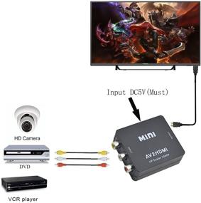 img 3 attached to 🔌 1080p RCA Composite CVBS AV в HDMI видео аудио конвертер с HDMI-кабелем (черный) - Мини-конвертер RCA в HDMI, аналогово-цифровой конвертер