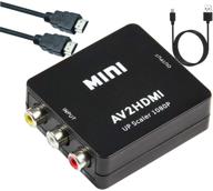 🔌 1080p rca composite cvbs av в hdmi видео аудио конвертер с hdmi-кабелем (черный) - мини-конвертер rca в hdmi, аналогово-цифровой конвертер логотип