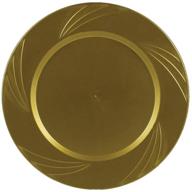 🍽️ maryland plastics - 10.75&#34; gold newbury plastic heavy duty disposable full size dinner plate - pack of 15 logo