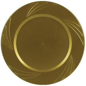 img 1 attached to 🍽️ Maryland Plastics - 10.75&#34; Gold Newbury Plastic Heavy Duty Disposable Full Size Dinner Plate - Pack of 15