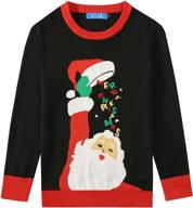 ugly christmas sweater for kids - sslr youth big boys holiday santa claus pullover sweater logo