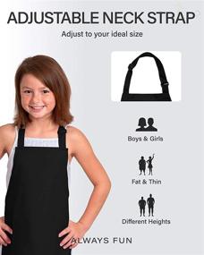img 2 attached to 👶 ONEOMI Kids Apron: Adjustable Medium Size, 100% Cotton for All Ages