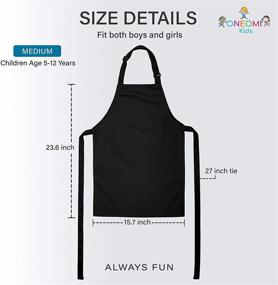 img 3 attached to 👶 ONEOMI Kids Apron: Adjustable Medium Size, 100% Cotton for All Ages