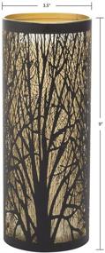 img 1 attached to Sterno Home Impression 9 Inch Black LED Flameless Candle with Etched Tree Luminary and Timer - Enhance Your Ambiance