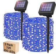 long-lasting solar powered blue fairy lights: waterproof 2pack outdoor string lights with 8 modes - ideal for garden, yard, christmas decoration логотип