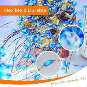 img 1 attached to Long-lasting Solar Powered Blue Fairy Lights: Waterproof 2Pack Outdoor String Lights with 8 Modes - Ideal for Garden, Yard, Christmas Decoration