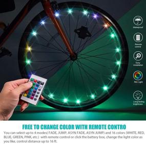 img 1 attached to Waybelive 2 Pack LED Bike Wheel Light: Remote Control, 16 Color Change, Super Bright & Waterproof - Perfect Gift for Kids (2 Tires)