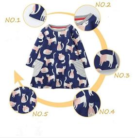 img 3 attached to Cute Little Baby Girl Animal Cat Spring/Autumn Long Sleeve Top Dress Shirt - Size 6T/130cm - 10#manycat: A Charming Cat-Themed Outfit for Your Little One!