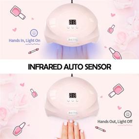 img 1 attached to 💅 Professional 80W BETE LED Nail Lamp in Pink - UV Nail Dryer with Infrared Sensor/LCD Display, Curing Lamp for Nail Polish, 36PCS UV LED Beads