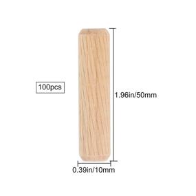 img 3 attached to INNKER 100Pcs 3/8 Inch Wooden Fluted Dowel Pins, 10mm Fluted Wood Dowels for Furniture, Bed, Door, Cabinet, Drawer Woodwork - Round Grooved Dowels