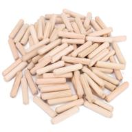 innker 100pcs 3/8 inch wooden fluted dowel pins, 10mm fluted wood dowels for furniture, bed, door, cabinet, drawer woodwork - round grooved dowels logo