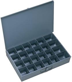 img 1 attached to 🔲 Коробка для отдельных маленьких совок из холоднокатаной стали DURHAM серого цвета, 13-3/8 x 2 x 9-1/4, 24 отделения