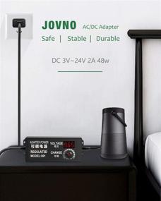 img 3 attached to 🔌 JOVNO Универсальный блок питания 3V-24V 2A 48W, регулируемый переменного тока/постоянного тока адаптер, 100~240V переменного тока к 5V 9V 12V 15V 19V 20V постоянного тока с LED-дисплеем, 14 разъемами и 1 кабелем для инвертирования полярности, для светодиодных лент, моторов и динамиков.