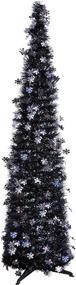 img 4 attached to Versatile 5FT Collapsible Halloween Tree: Pop Up Pencil Slim Xmas Tree for Small Spaces, Aparment, Store, Office; Ideal for Halloween & Christmas Decoration (New Black)