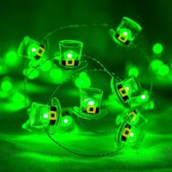 🍀 vibrant kaisnova st. patrick's day leprechaun hat string lights: 10ft 30 leds battery powered with remote - green irish decorative lights for festive bedroom indoor outdoor decorations and parties logo