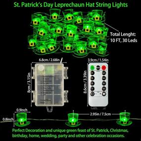 img 3 attached to 🍀 Vibrant KAiSnova St. Patrick's Day Leprechaun Hat String Lights: 10FT 30 LEDs Battery Powered with Remote - Green Irish Decorative Lights for Festive Bedroom Indoor Outdoor Decorations and Parties