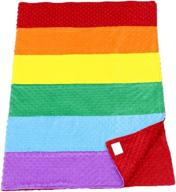 luxury minky plush rainbow blanket logo